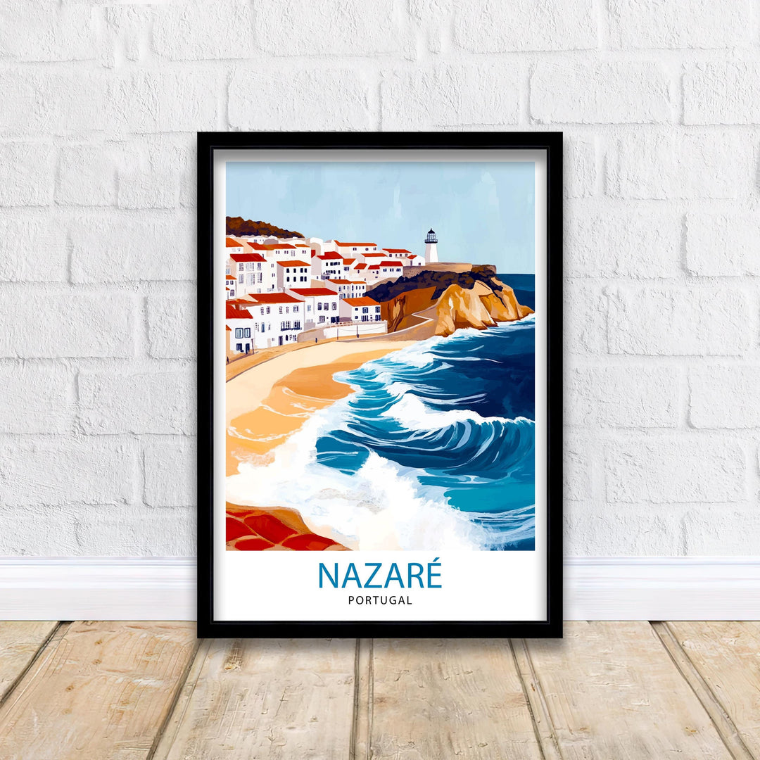 Nazare Portugal Travel Poster