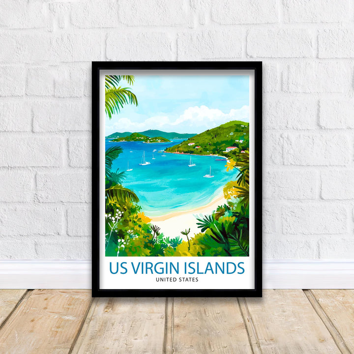 U.S. Virgin Islands Travel Print Wall Decor Wall Art Virgin Islands Landscape Wall Hanging Home Décor Caribbean Gift Art Lovers Scenic Print