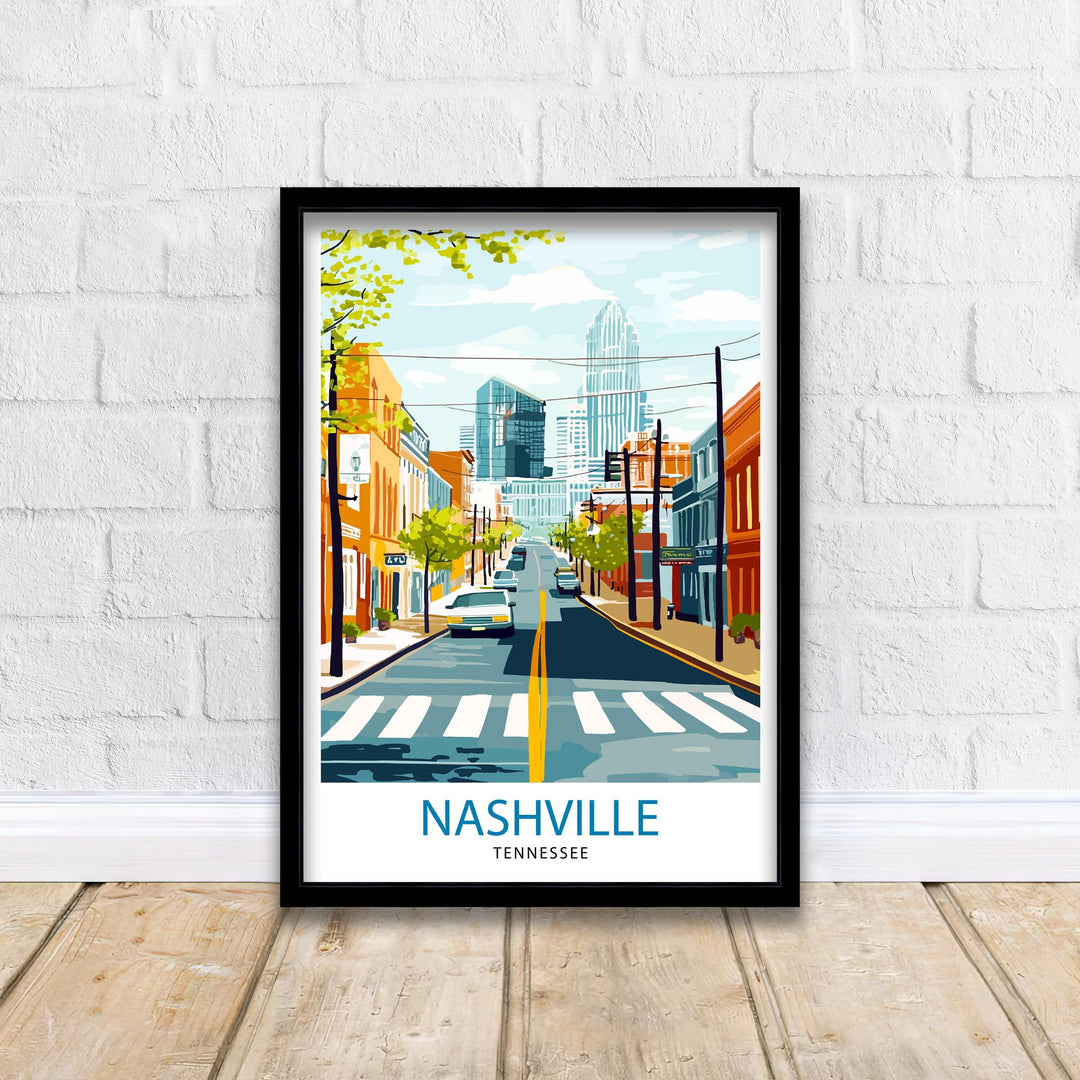 Nashville Tennessee Travel Print Wall Decor Wall Art Nashville Skyline Wall Hanging Home Décor Music City Gift Art Lovers Scenic Print