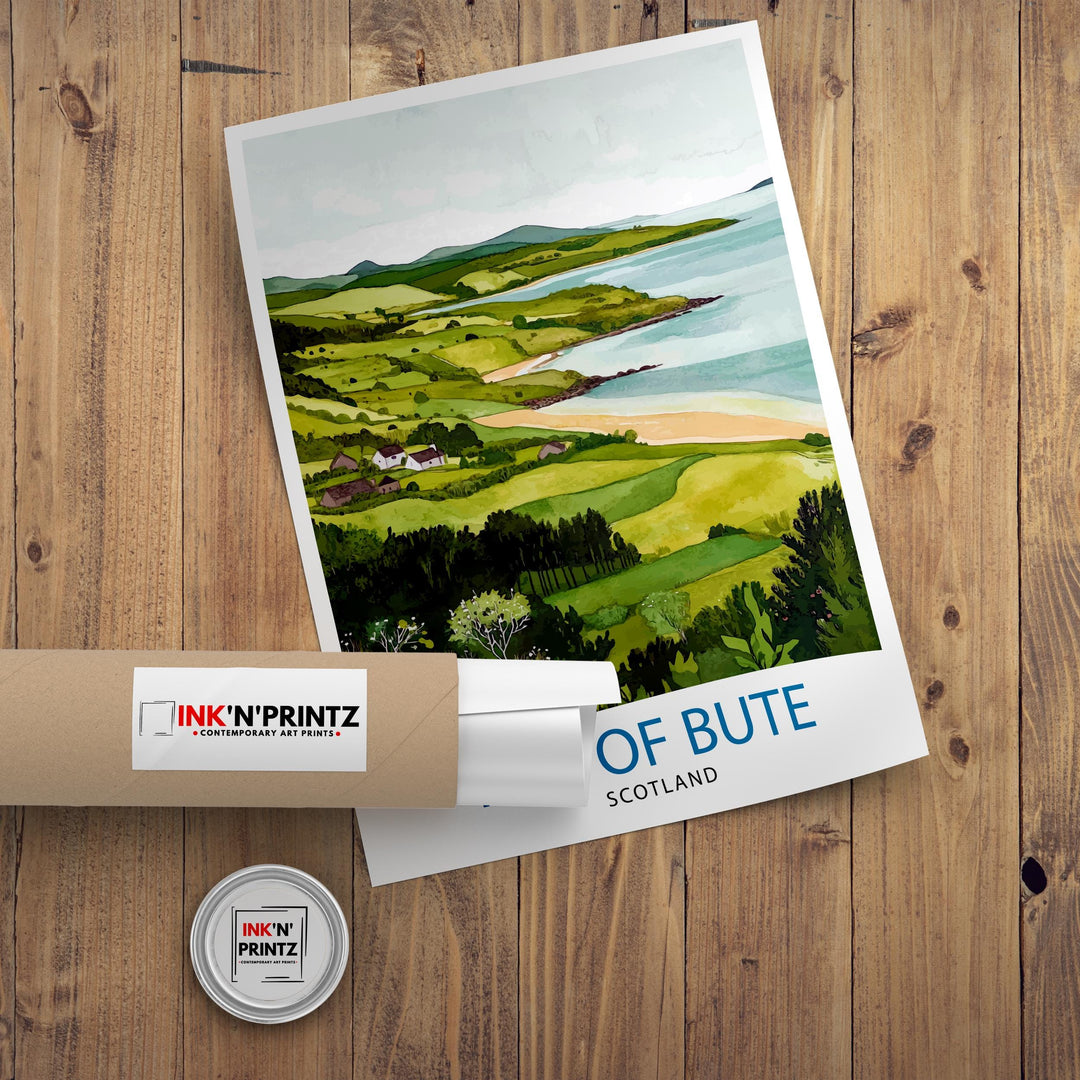 Isle of Bute Travel Print Wall Decor Wall Art Bute Landscape Wall Hanging Home Décor Scottish Island Gift Art Lovers Scenic Print