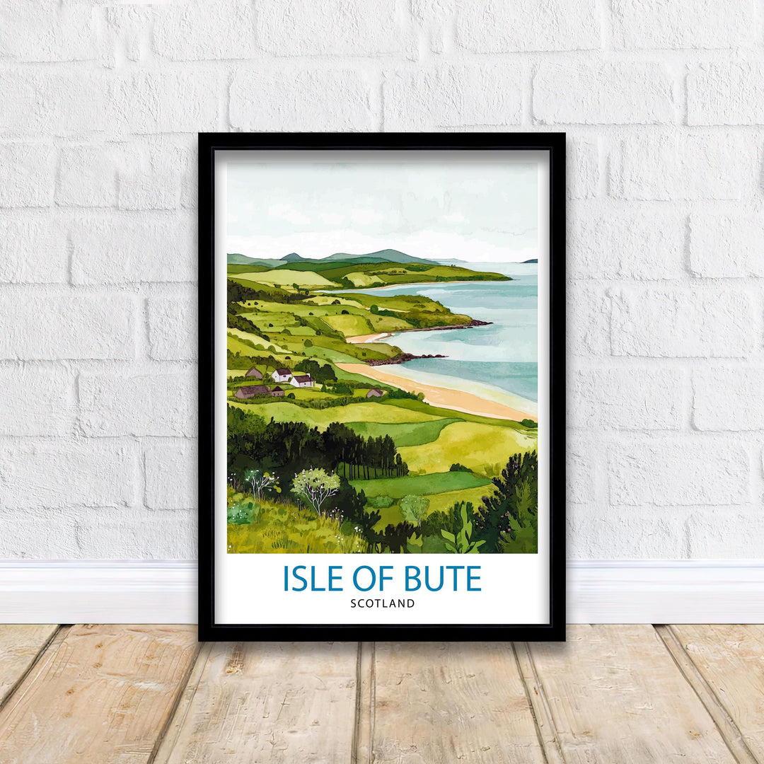 Isle of Bute Travel Print Wall Decor Wall Art Bute Landscape Wall Hanging Home Décor Scottish Island Gift Art Lovers Scenic Print