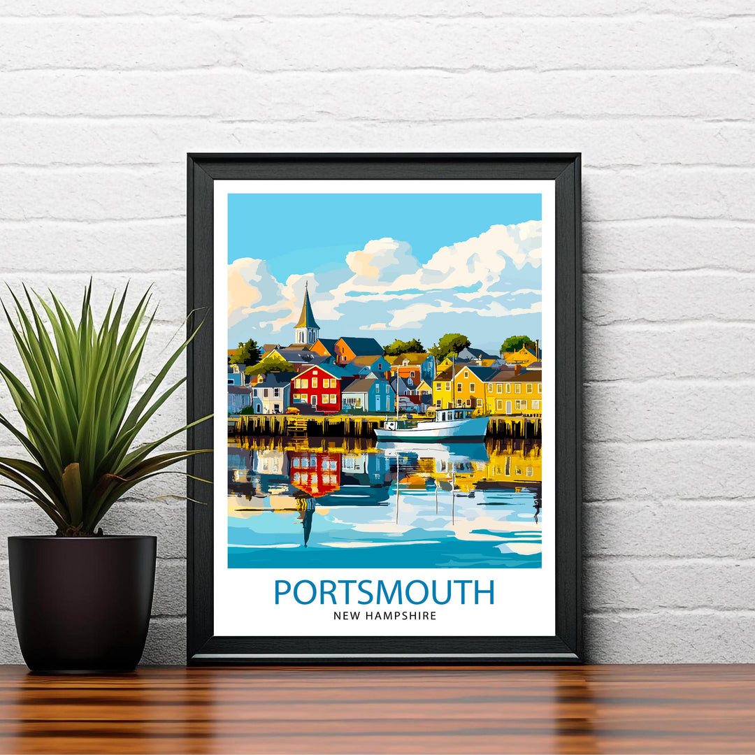 Portsmouth New Hampshire Travel Print Wall Decor Wall Art Portsmouth Landscape Wall Hanging Home Décor Coastal City Gift Art Lovers Scenic