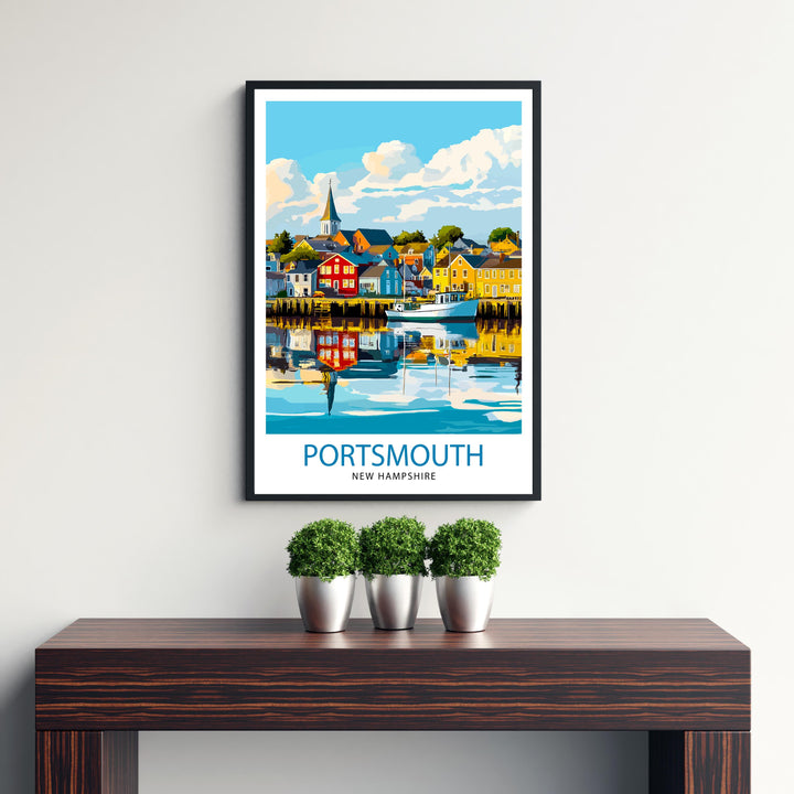 Portsmouth New Hampshire Travel Print Wall Decor Wall Art Portsmouth Landscape Wall Hanging Home Décor Coastal City Gift Art Lovers Scenic