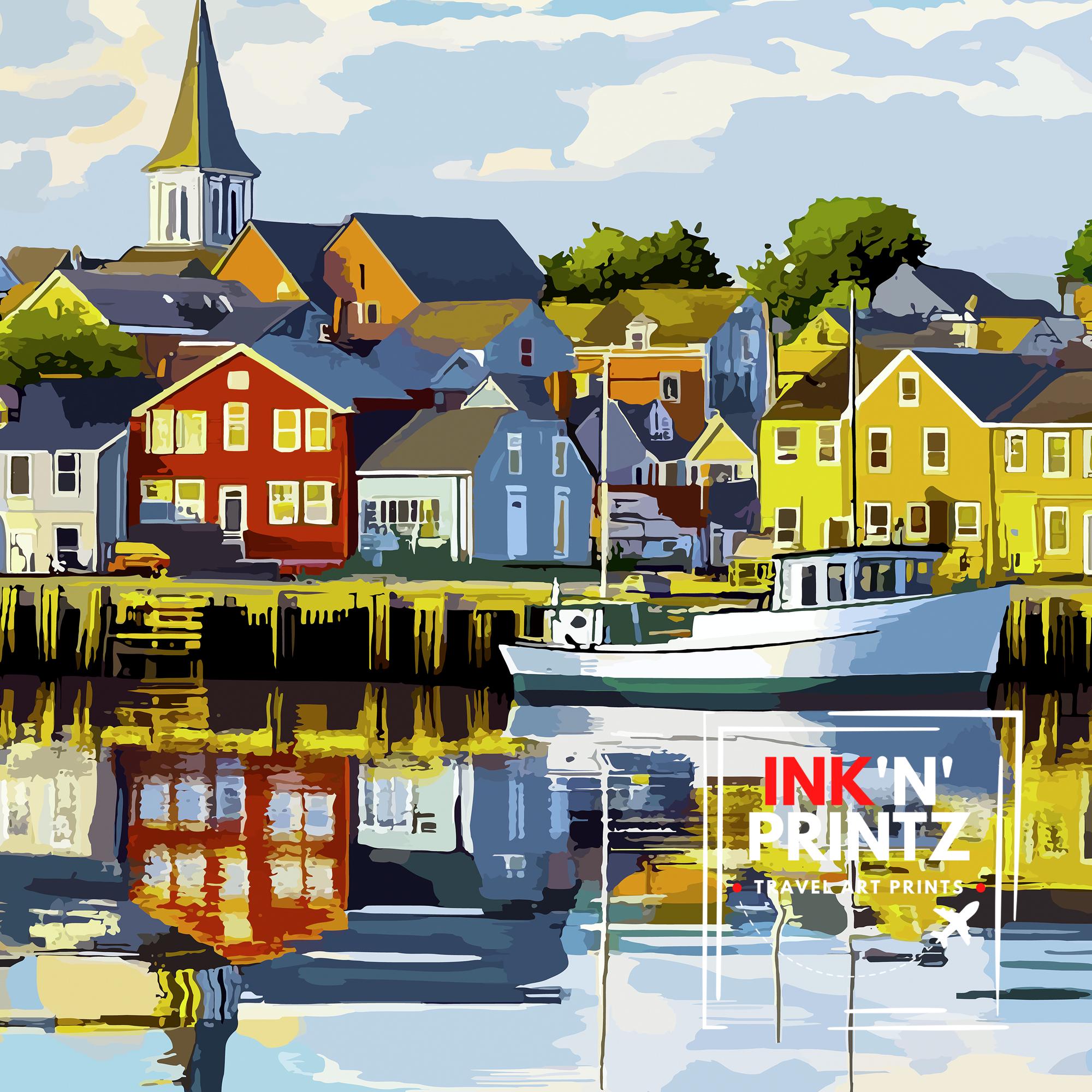 Portsmouth New Hampshire Travel Print Wall Decor Wall Art Portsmouth Landscape Wall Hanging Home Décor Coastal City Gift Art Lovers Scenic