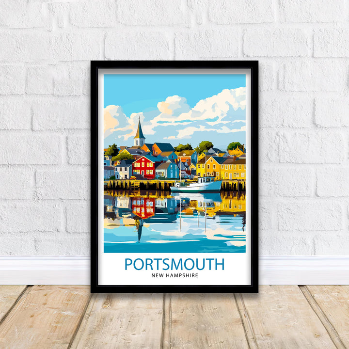 Portsmouth New Hampshire Travel Print Wall Decor Wall Art Portsmouth Landscape Wall Hanging Home Décor Coastal City Gift Art Lovers Scenic