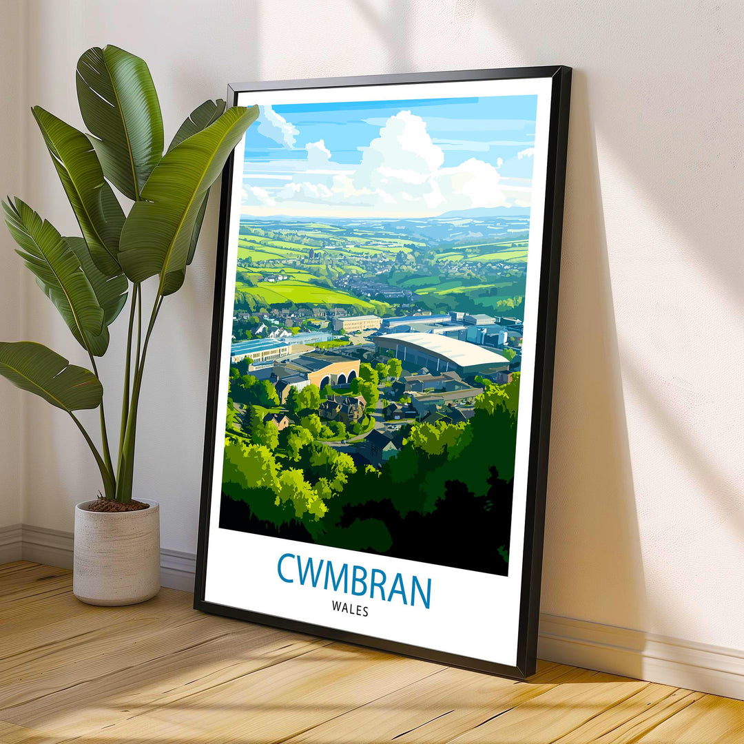 Cwmbran Wales Travel Print Wall Decor Wall Art Cwmbran Landscape Wall Hanging Home Décor Welsh Town Gift Art Lovers Scenic Print