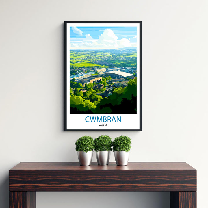 Cwmbran Wales Travel Print Wall Decor Wall Art Cwmbran Landscape Wall Hanging Home Décor Welsh Town Gift Art Lovers Scenic Print