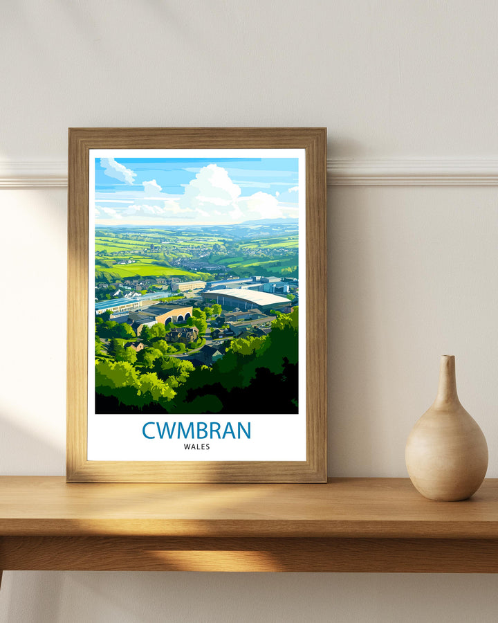 Cwmbran Wales Travel Print Wall Decor Wall Art Cwmbran Landscape Wall Hanging Home Décor Welsh Town Gift Art Lovers Scenic Print