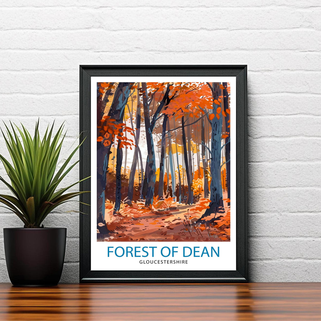 Forest of Dean Gloucestershire Travel Print Wall Decor Wall Art Forest of Dean Wall Hanging Home Décor Forest of Dean Gift Art