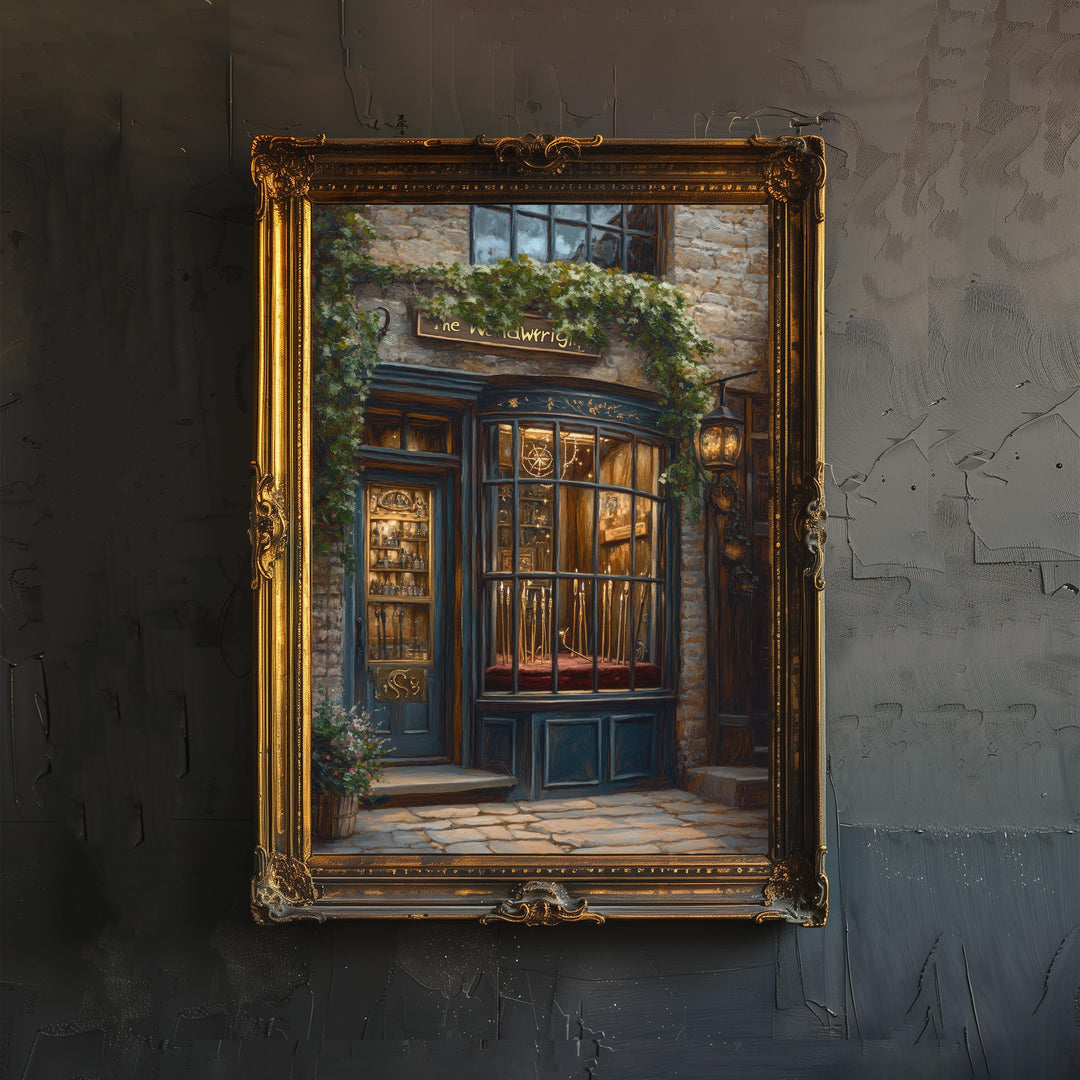 Wand Shop Poster Cottagecore Decor Dark Academia Art Enchanted Illustration Vintage Wizardry Wall Art Rustic Aesthetic
