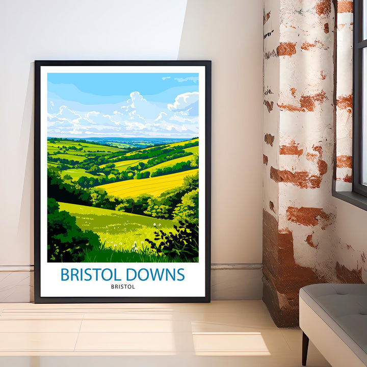 Bristol Downs Travel Print Wall Decor Wall Art Bristol Landscape Wall Hanging Home Décor English Countryside Gift Art Lovers Scenic Print