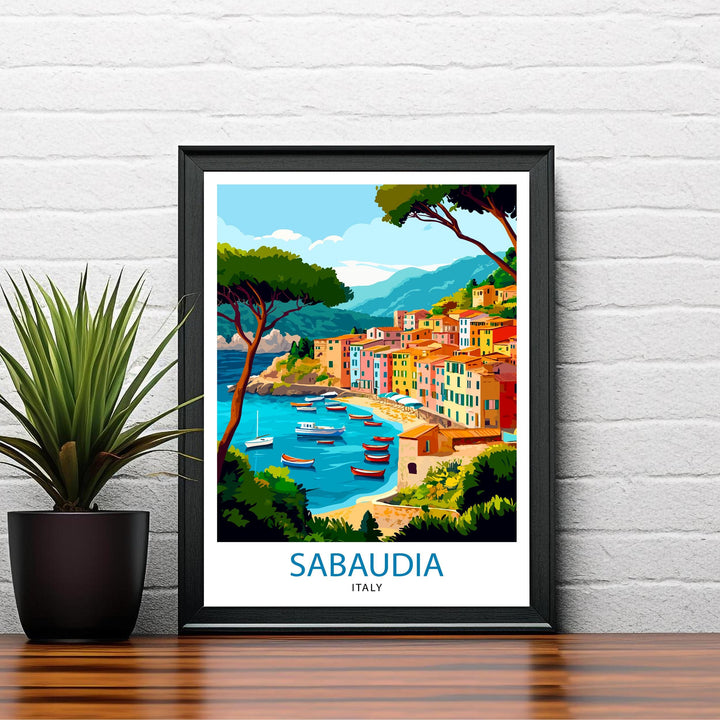 Sabaudia Italy Travel Poster