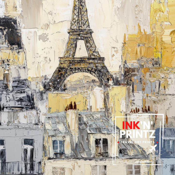 Abstract Paris Painting Wall Decor Wall Art Abstract Paris Landscape Wall Hanging Home Décor French City Gift Art Lovers Modern Print