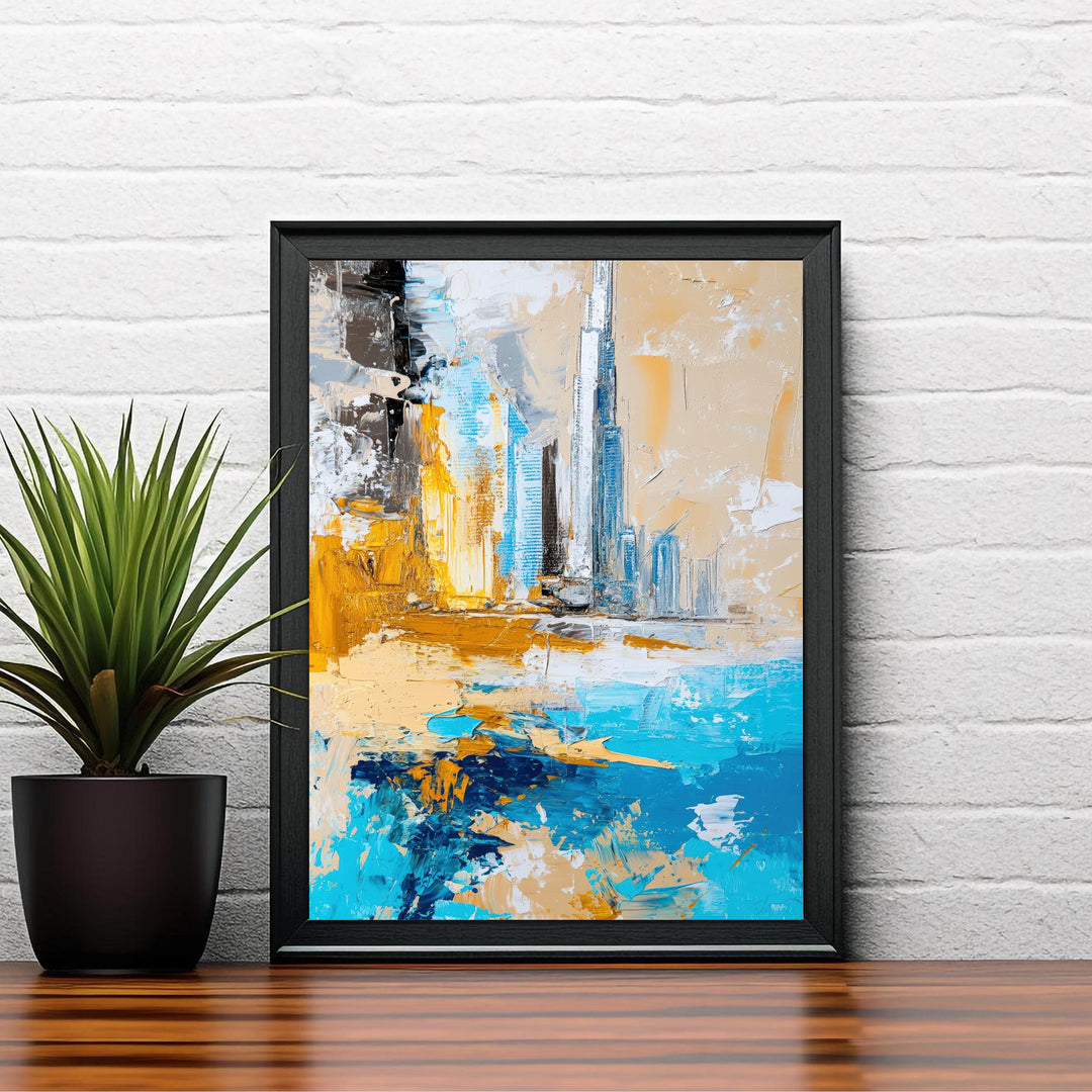 Abstract Dubai Travel Poster Wall Decor Wall Art Abstract Dubai Skyline Wall Hanging Home Décor UAE City Gift Art Lovers Modern Print