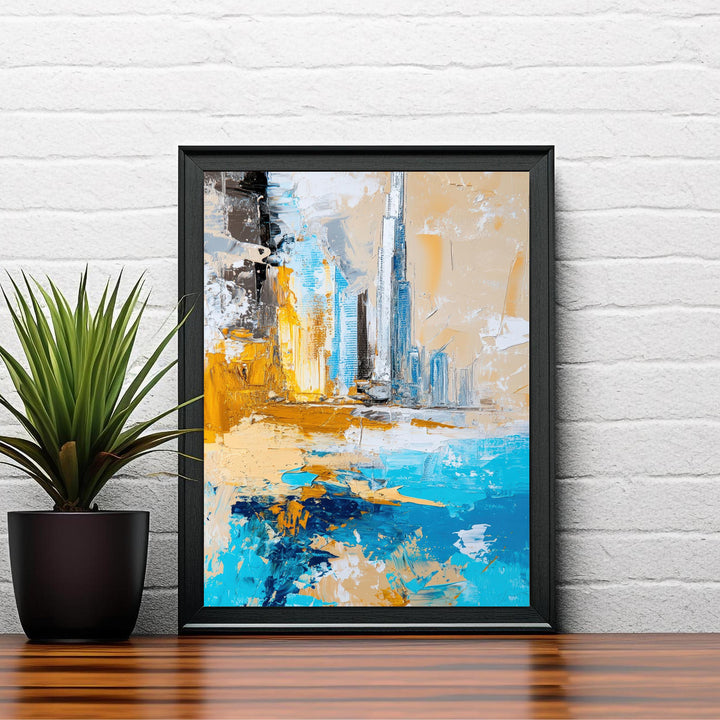 Abstract Dubai Travel Poster Wall Decor Wall Art Abstract Dubai Skyline Wall Hanging Home Décor UAE City Gift Art Lovers Modern Print