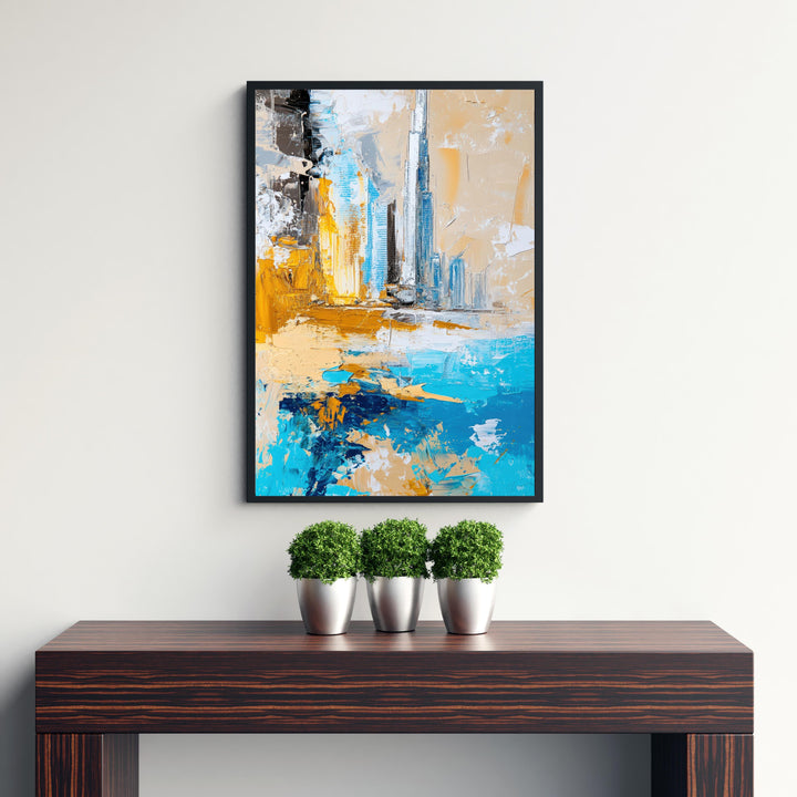 Abstract Dubai Travel Poster Wall Decor Wall Art Abstract Dubai Skyline Wall Hanging Home Décor UAE City Gift Art Lovers Modern Print