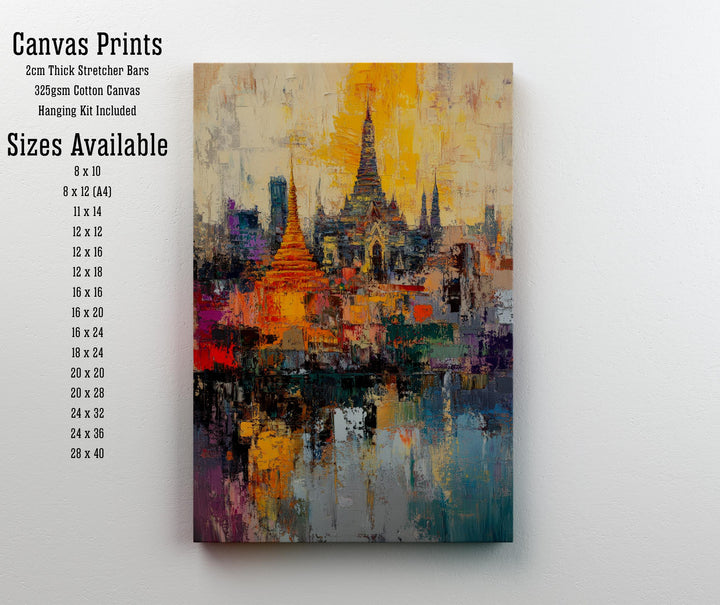 Abstract Bangkok Travel Poster Wall Decor Wall Art Abstract Bangkok Skyline Wall Hanging Home Décor Thai City Gift Art Lovers Modern Print