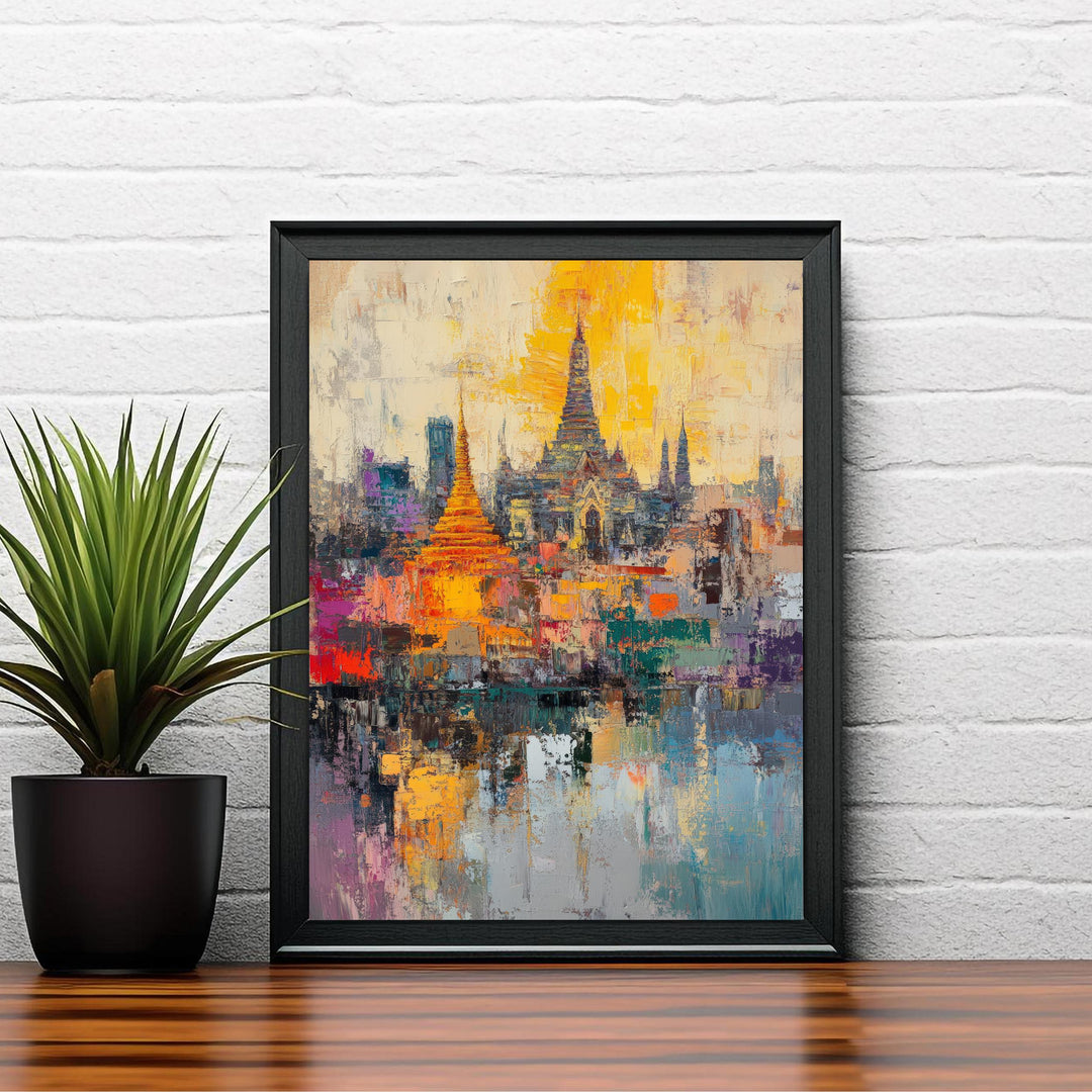 Abstract Bangkok Travel Poster Wall Decor Wall Art Abstract Bangkok Skyline Wall Hanging Home Décor Thai City Gift Art Lovers Modern Print