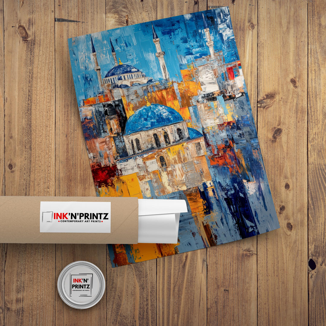 Abstract Istanbul Travel Poster Wall Decor Wall Art Abstract Istanbul Skyline Wall Hanging Home Décor Turkish City Gift Art Lovers Modern