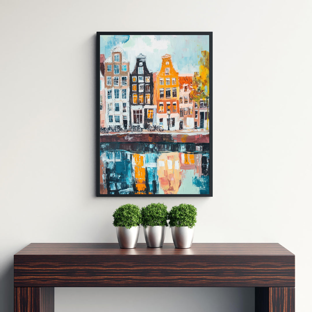 Abstract Amsterdam Travel Poster Wall Decor Wall Art Abstract Amsterdam Landscape Wall Hanging Home Décor Dutch City Gift Art Lovers Modern