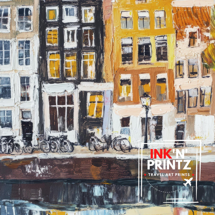 Abstract Amsterdam Travel Poster Wall Decor Wall Art Abstract Amsterdam Landscape Wall Hanging Home Décor Dutch City Gift Art Lovers Modern