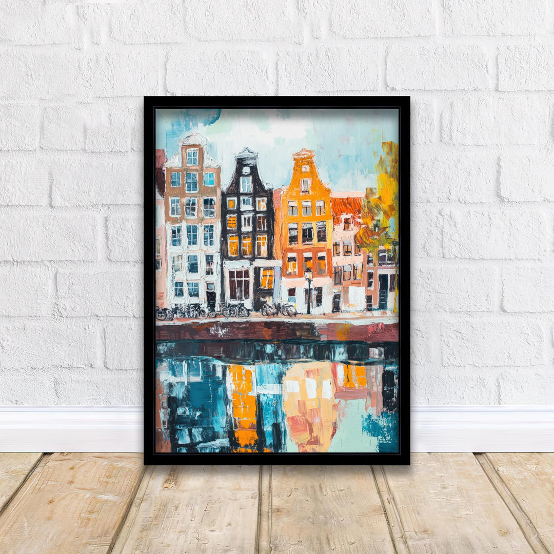 Abstract Amsterdam Travel Poster Wall Decor Wall Art Abstract Amsterdam Landscape Wall Hanging Home Décor Dutch City Gift Art Lovers Modern