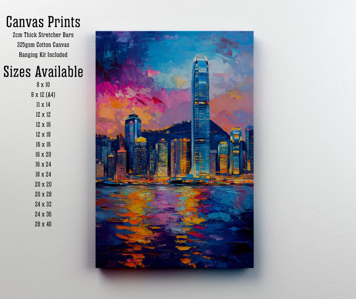 Abstract Hong Kong Travel Poster Wall Decor Wall Art Abstract Hong Kong Skyline Wall Hanging Home Décor City Gift Art Lovers Modern Print