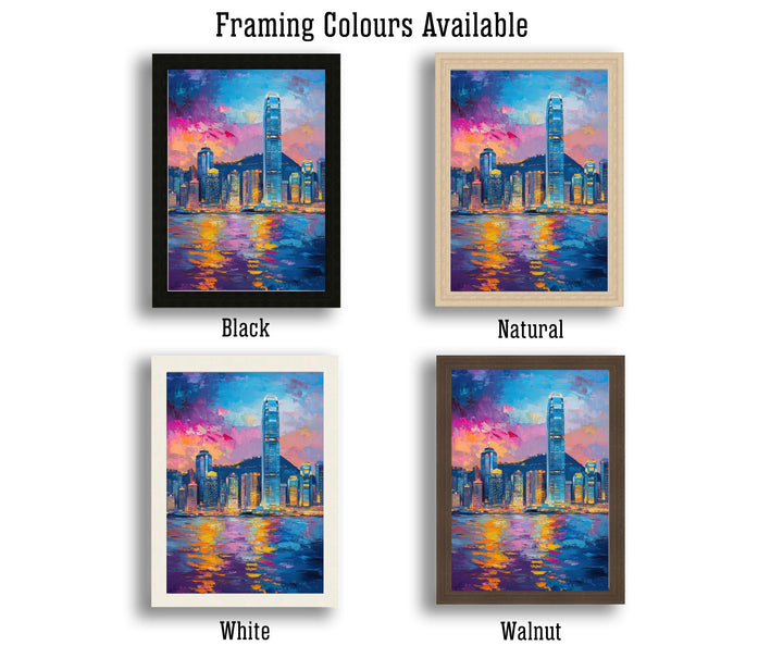 Abstract Hong Kong Travel Poster Wall Decor Wall Art Abstract Hong Kong Skyline Wall Hanging Home Décor City Gift Art Lovers Modern Print