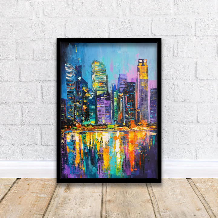 Abstract Singapore Travel Poster Wall Decor Wall Art Abstract Singapore Skyline Wall Hanging Home Décor City Gift Art Lovers Modern Print