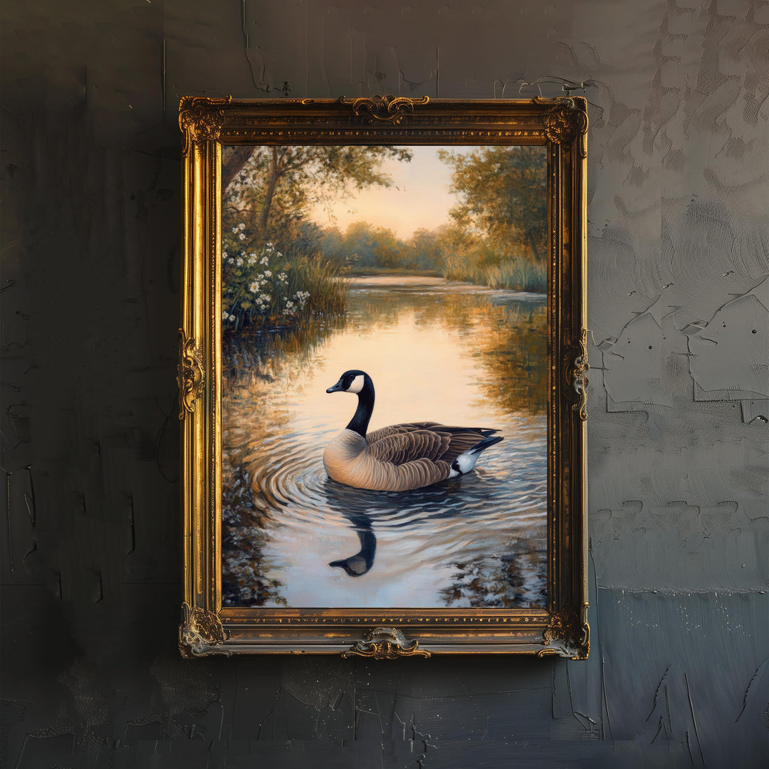 Canada Goose Poster Cottagecore Decor Dark Academia Art Enchanted Bird Illustration Vintage Nature Wall Art Rustic Aesthetic