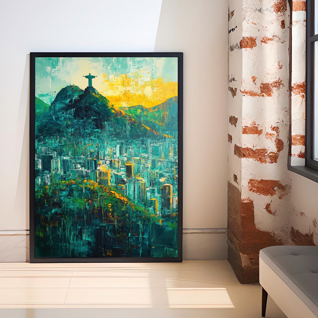 Abstract Rio de Janeiro Travel Poster Wall Decor Wall Art Abstract Rio Landscape Wall Hanging Home Décor Brazilian City Gift Art Lovers