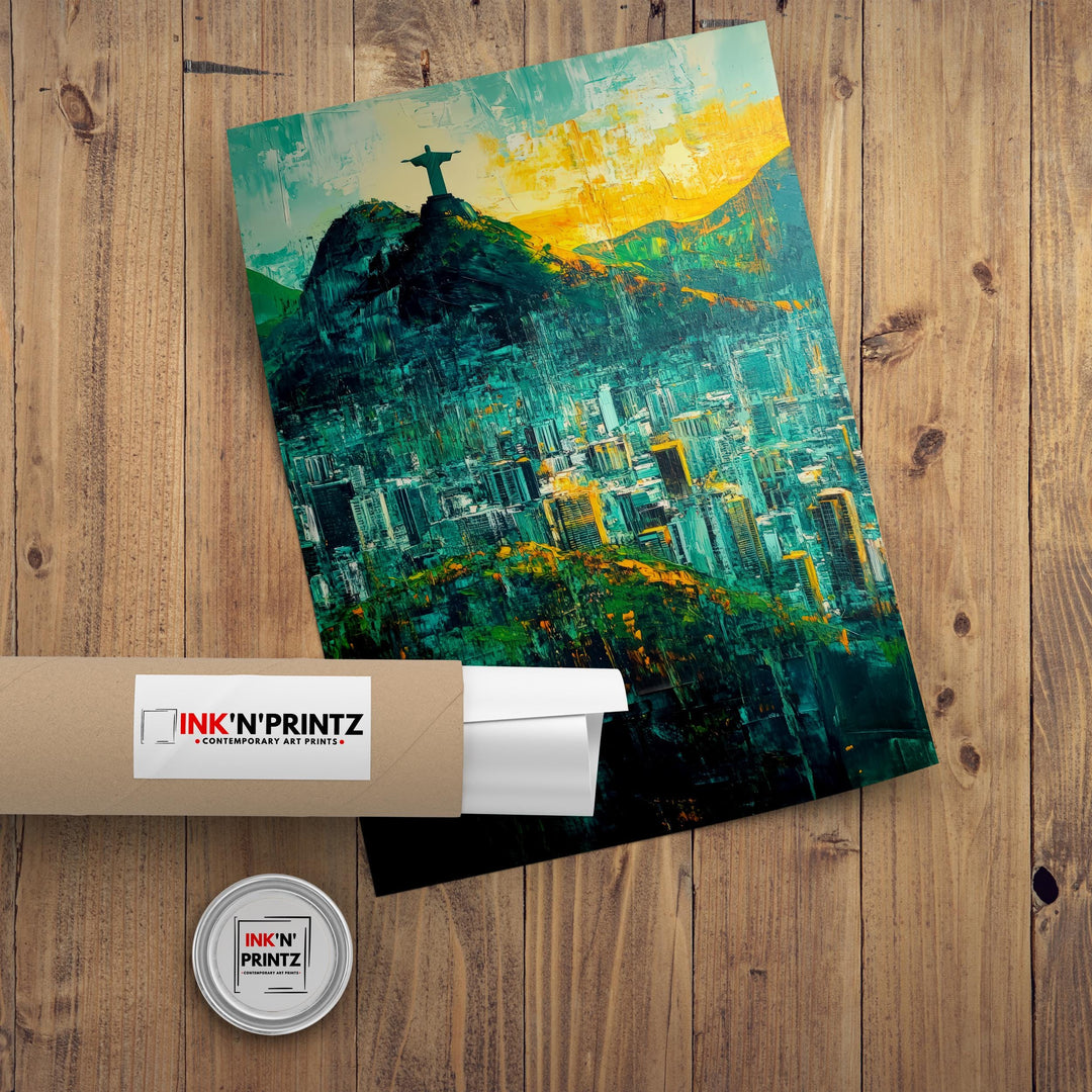 Abstract Rio de Janeiro Travel Poster Wall Decor Wall Art Abstract Rio Landscape Wall Hanging Home Décor Brazilian City Gift Art Lovers