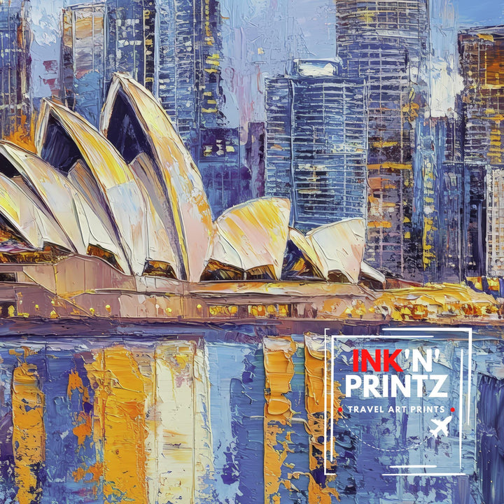 Abstract Sydney Travel Poster Wall Decor Wall Art Abstract Sydney Skyline Wall Hanging Home Décor Australian City Gift Art Lovers Modern