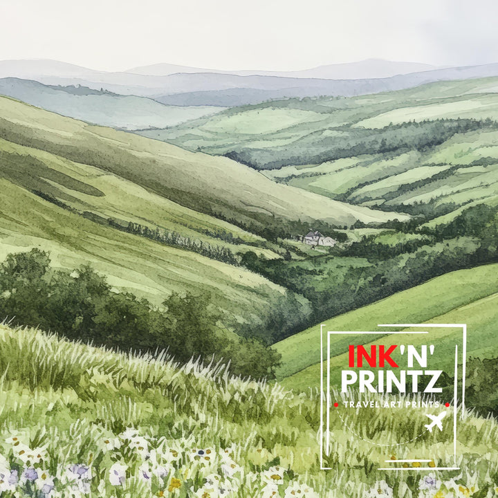 Yorkshire Dales Watercolor Art Poster