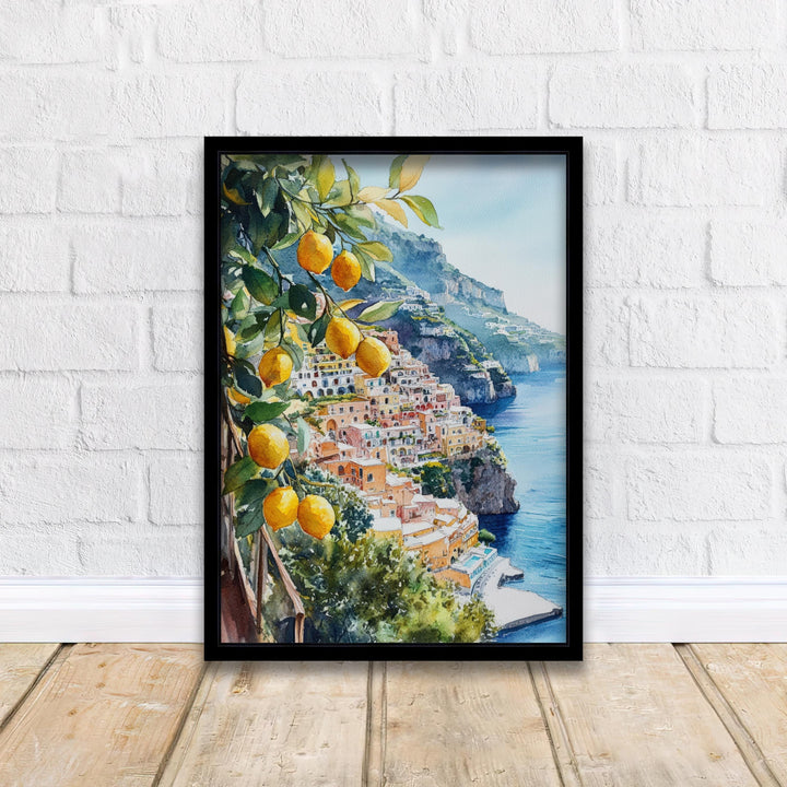 Positano Italy Watercolor Art Poster