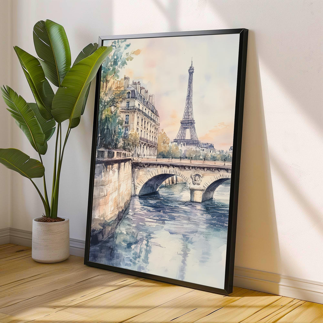 Paris Watercolor Travel Print Wall Decor Wall Art Paris Landscape Wall Hanging Home Décor French City Gift Art Lovers Scenic Print