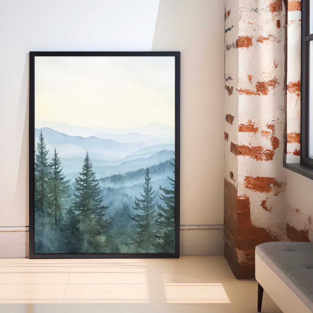 Appalachian Mountains Watercolor Travel Poster