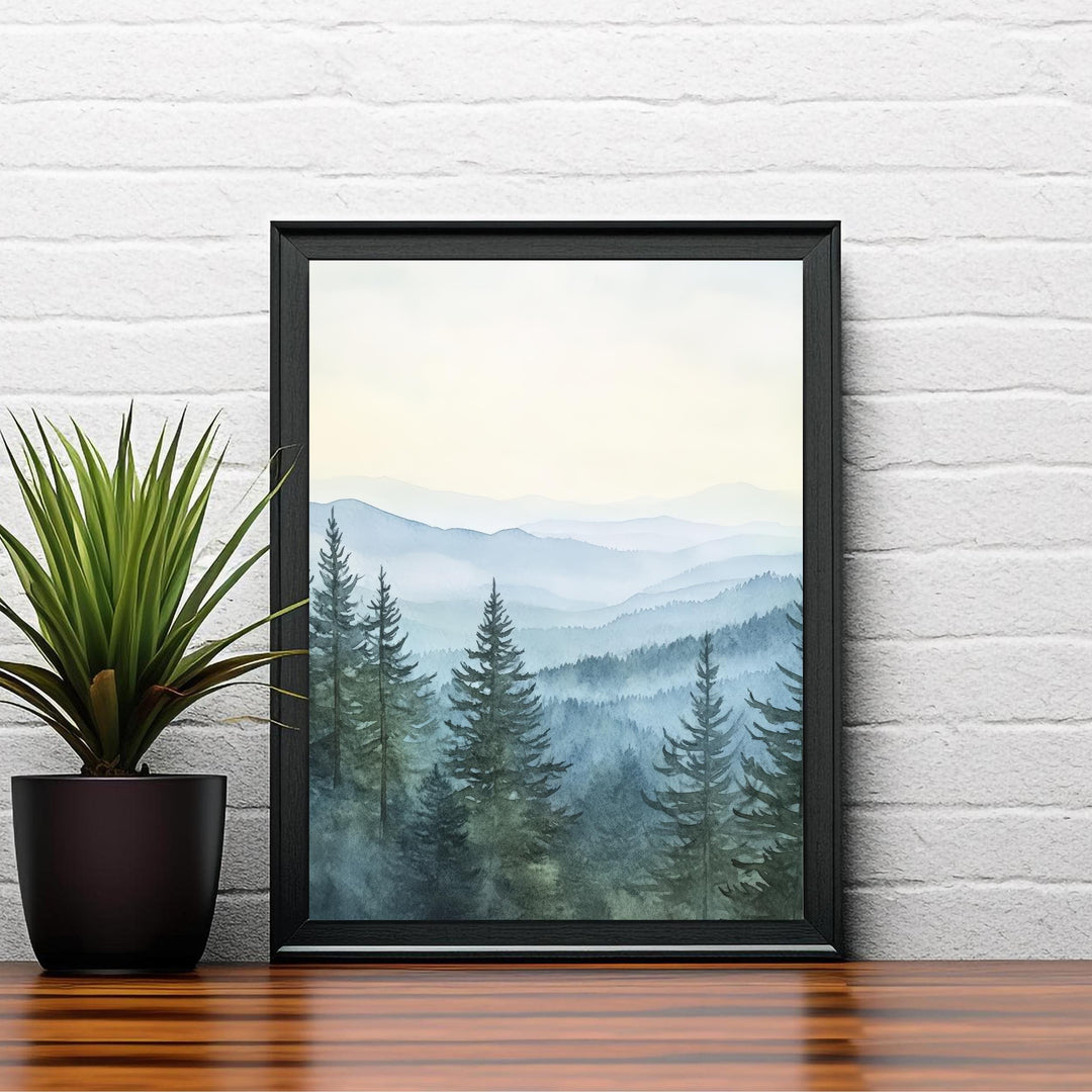 Appalachian Mountains Watercolor Travel Poster