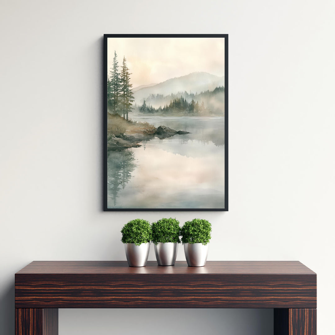 Lake Idaho Watercolor Travel Poster