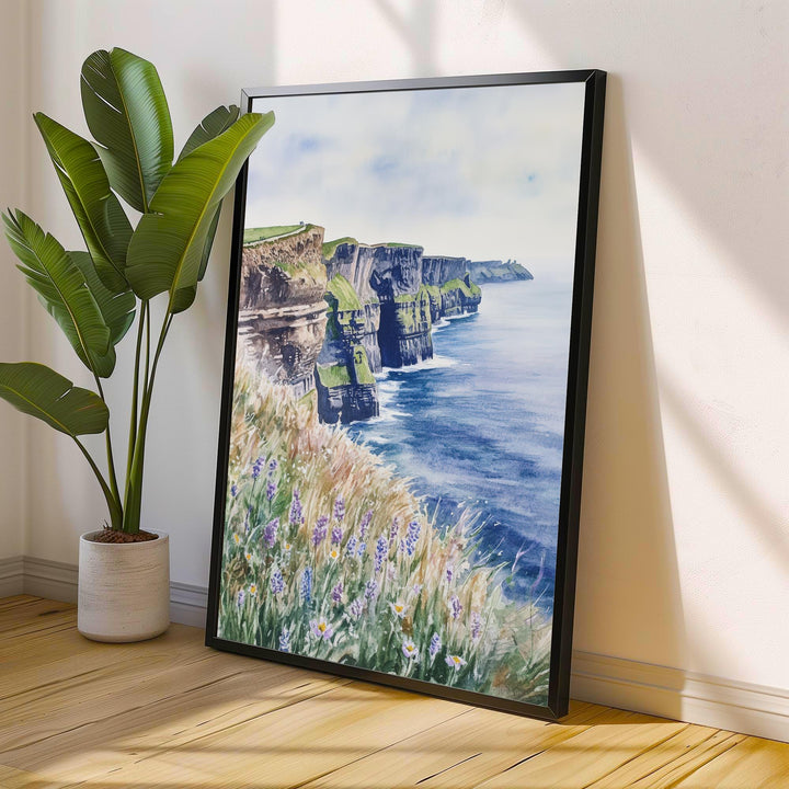 Cliffs of Moher Watercolor Travel Poster