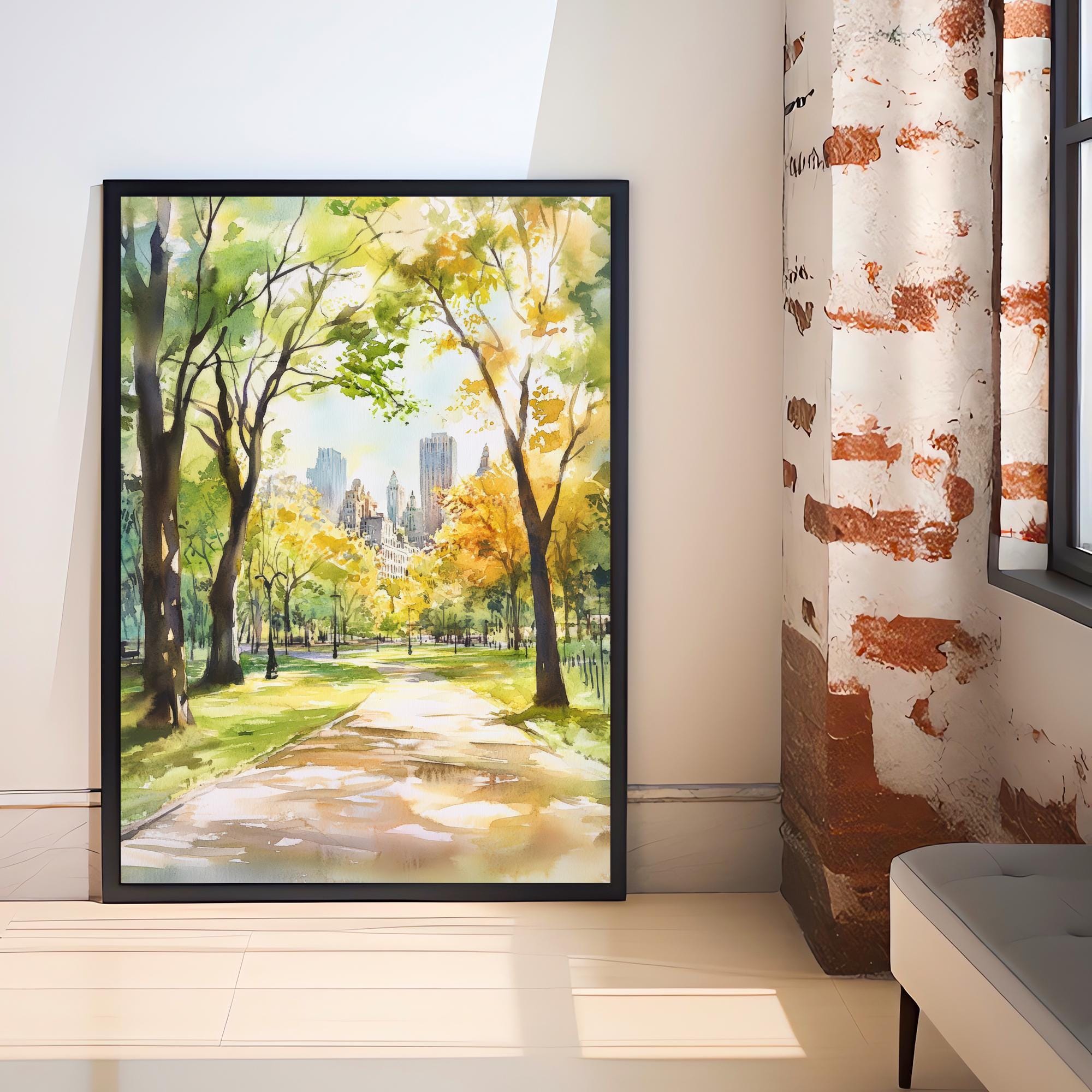 Central Park New York Travel Print Wall Decor Wall Art Central Park Landscape Wall Hanging Home Décor NYC Gift Art Lovers Scenic Print