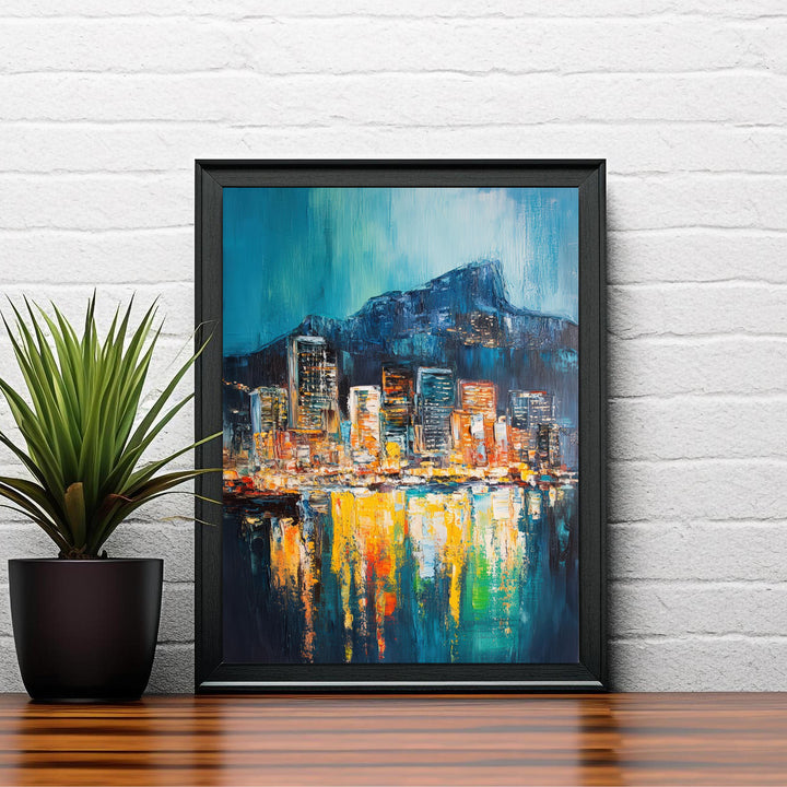 Abstract Cape Town Travel Poster Wall Decor Wall Art Abstract Cape Town Skyline Wall Hanging Home Décor South African City Gift Art Lovers