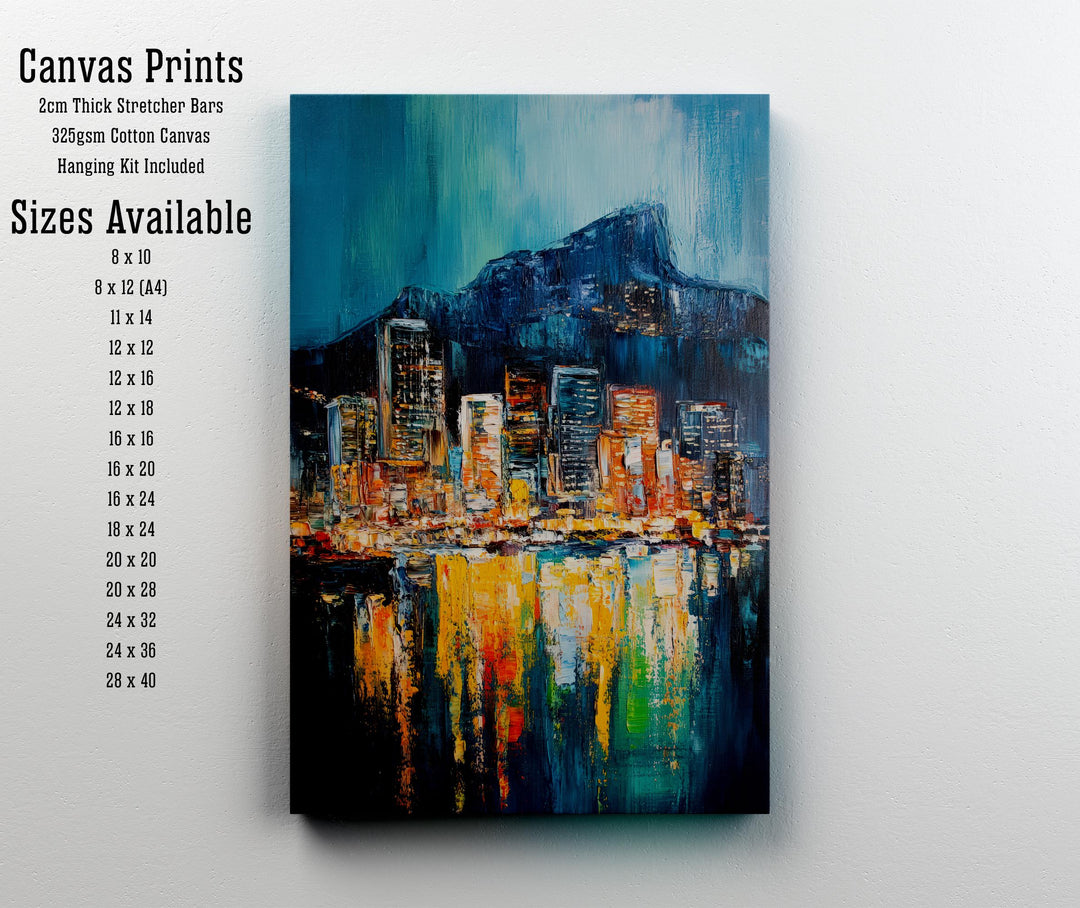 Abstract Cape Town Travel Poster Wall Decor Wall Art Abstract Cape Town Skyline Wall Hanging Home Décor South African City Gift Art Lovers