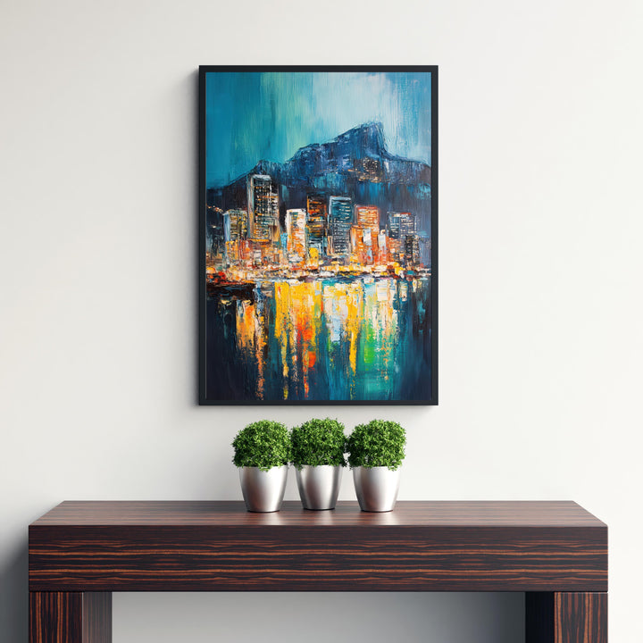 Abstract Cape Town Travel Poster Wall Decor Wall Art Abstract Cape Town Skyline Wall Hanging Home Décor South African City Gift Art Lovers