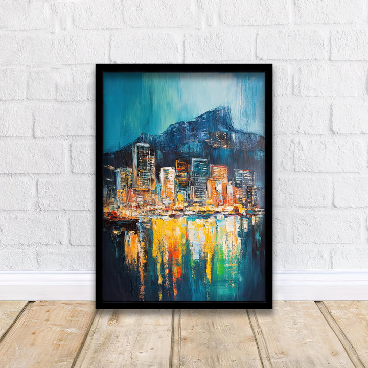 Abstract Cape Town Travel Poster Wall Decor Wall Art Abstract Cape Town Skyline Wall Hanging Home Décor South African City Gift Art Lovers