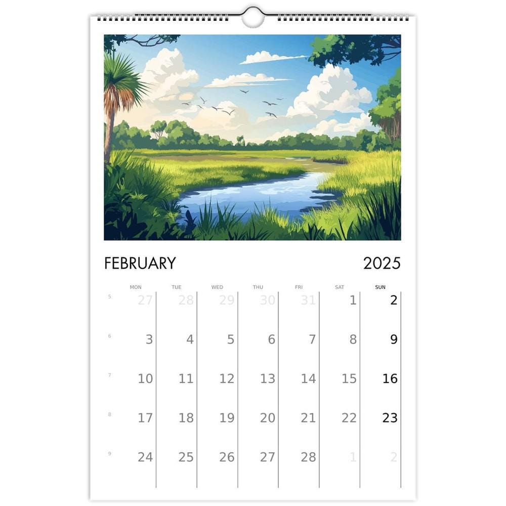 U.S. National Parks Travel Calendar Ledger 11 x 16.5" Wall Art Calendar National Park Landscape Prints Nature Gift Scenic Views (US & CA)