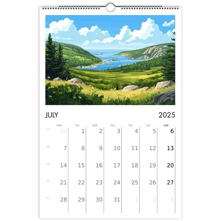 U.S. National Parks Travel Calendar Ledger 11 x 16.5" Wall Art Calendar National Park Landscape Prints Nature Gift Scenic Views (US & CA)