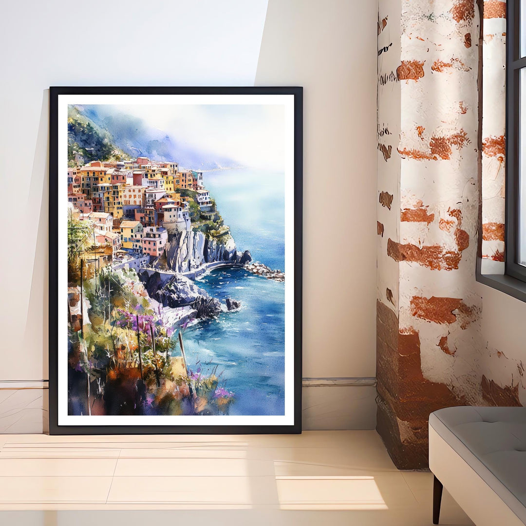 Cinque Terre Watercolor Travel Print Wall Decor Wall Art Cinque Terre Landscape Wall Hanging Home Décor Italian Coast Gift Art Lovers Scenic