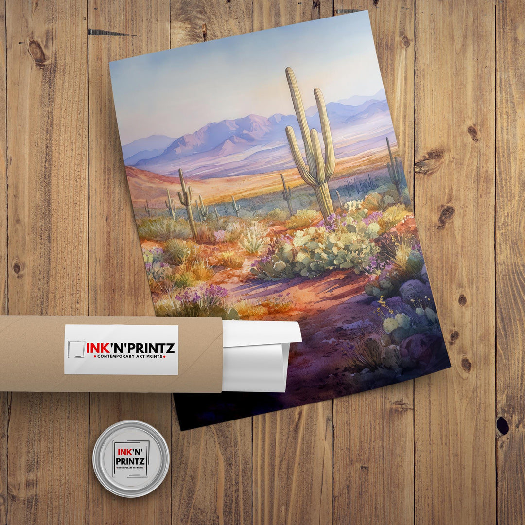 Arizona Watercolor Travel Print Wall Decor Wall Art Arizona Landscape Wall Hanging Home Décor Desert Gift Art Lovers Scenic Print