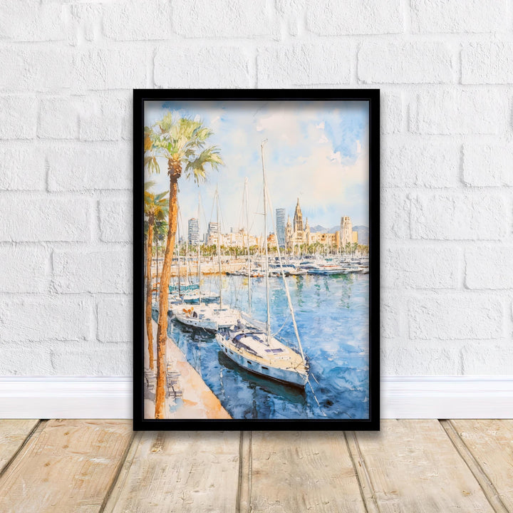 Barcelona Watercolor Travel Print Wall Decor Wall Art Barcelona Landscape Wall Hanging Home Décor Spanish City Gift Art Lovers Scenic Print